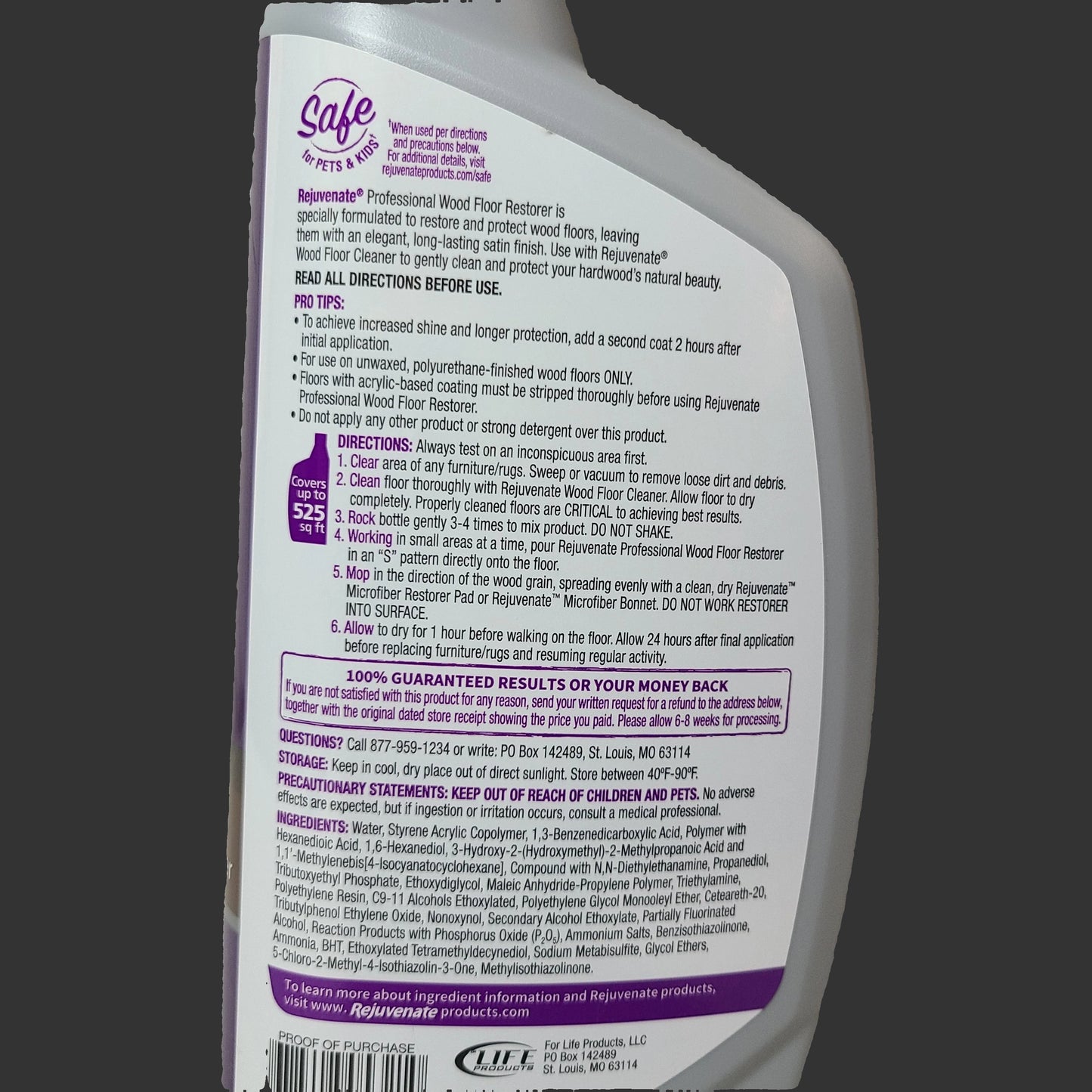 Rejuvenate Satin Finish Wood Floor Restorer - NEW