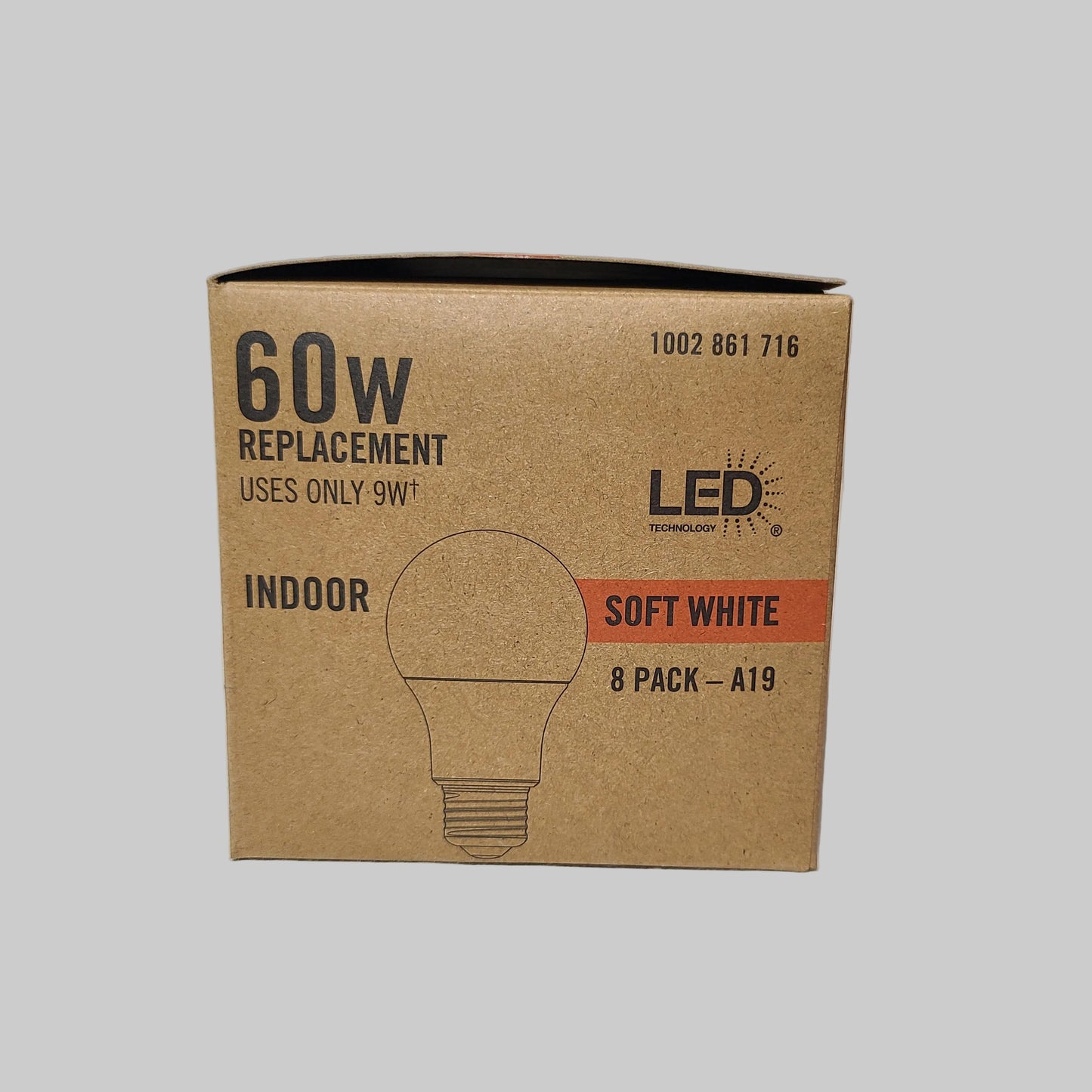 8PK Home Depot Indoor LED Soft White 60W Replacement Non-Dimmable Bulbs - NEW