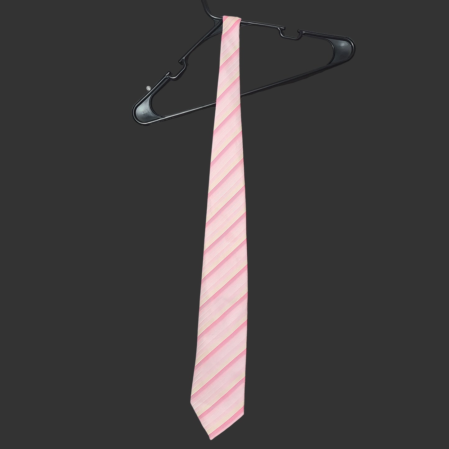 Unbranded Pink Striped Silk Tie - LIKE NEW