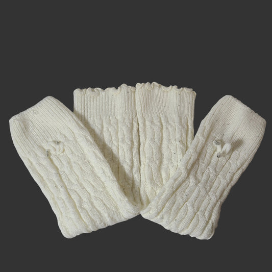 White Cable Knit Leg Warmers - USED