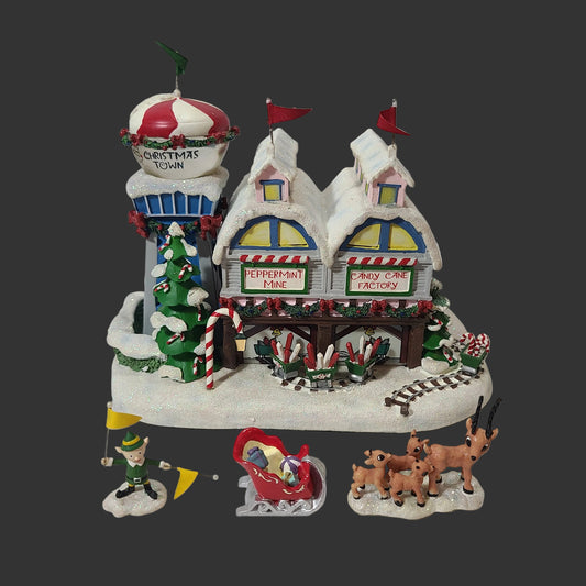 Hawthorne Village Rudolph's Christmas - Peppermint Mine & Candy Cane Factory - USED