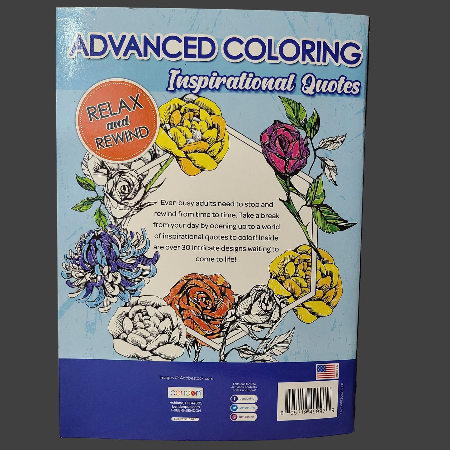 Love What You Do Inspirational Quotes - 32 Page Advanced Coloring Book - NEW