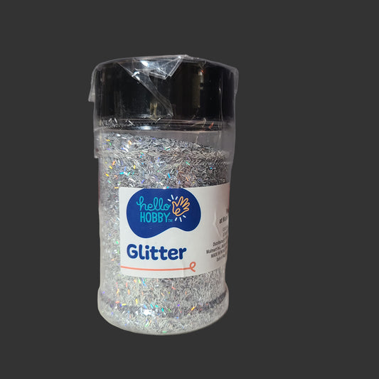 3/4 Bottle Hello Hobby Glitter - Holographic Silver - AS IS