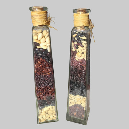2 Pack Tall Layered Bean Decorative Glasses - USED