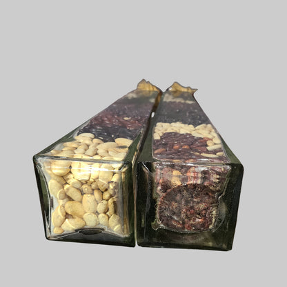 2 Pack Tall Layered Bean Decorative Glasses - USED