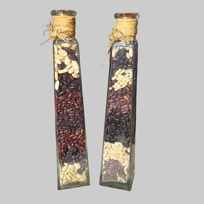 2 Pack Tall Layered Bean Decorative Glasses - USED