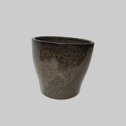 Brown Textured Ceramic Planter - USED