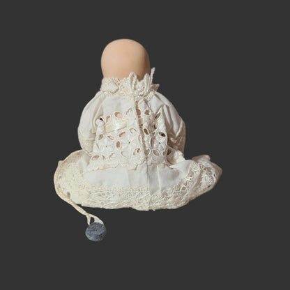 VTG Porcelain Baby in Christening Gown w/ Pillow - USED
