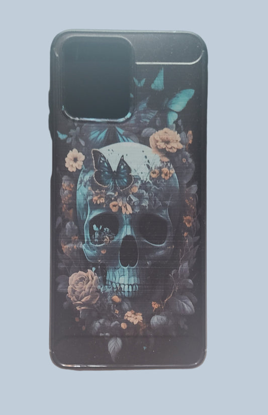 iPhone 15 Plus 6.7" Phone Case – Skull & Flowers Design - LIKE NEW