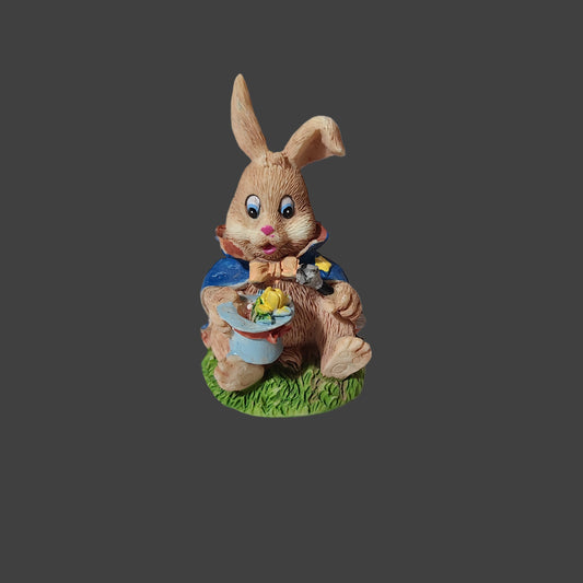 VTG Easter Bunny Magician Resin Hand Painted Figurine - LIKE NEW
