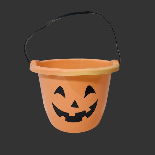 Plastic Pumpkin Treat Bucket - NEW