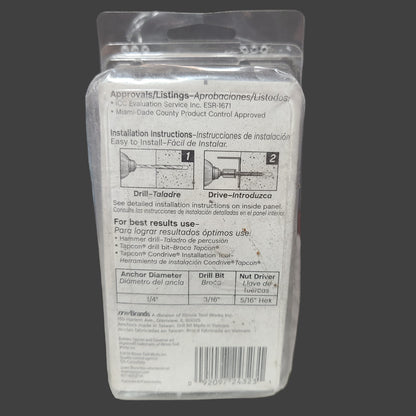 Tapcon 42CT 1/4" x 2-1/4" Concrete Screw Anchors w/ Hex Head - AS IS