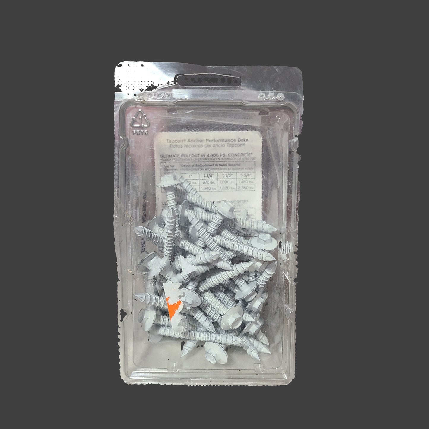 Tapcon 42CT 1/4" x 2-1/4" Concrete Screw Anchors w/ Hex Head - AS IS