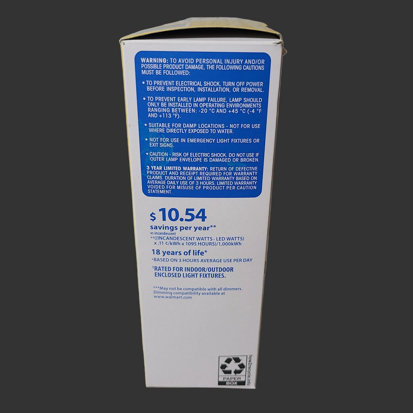 4PK Great Value LED General Purpose Medium Base Soft White 100 Watt Equivalent Bulbs - NEW