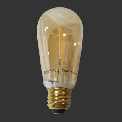 5PK Energetic Medium Base ST19 Amber LED Filament Light Bulbs - NEW