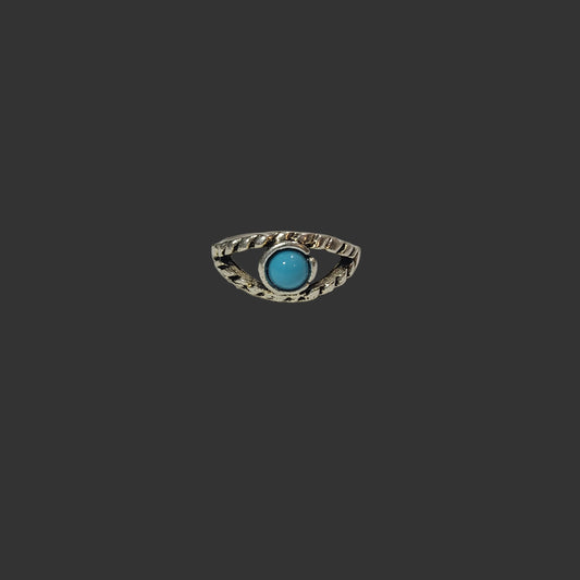 Silver Turquoise Eye Ring - Size 5.5 - NEW