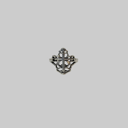 Silver Religious Cross Ring - NEW
