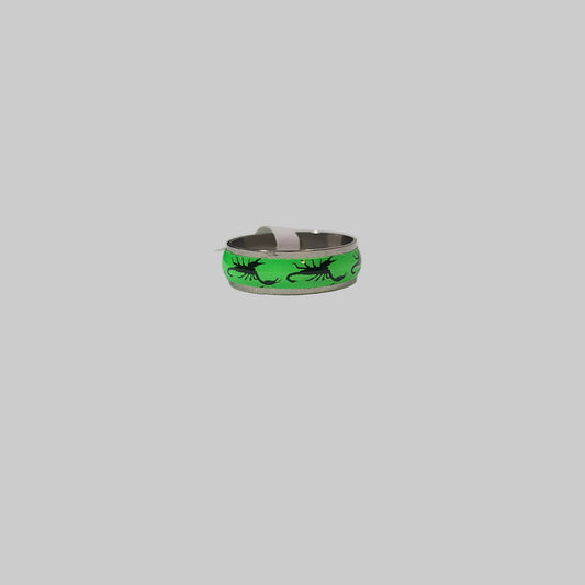 Green Solid Scorpion Stainless Steel Ring - NEW