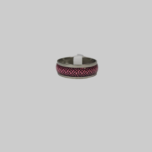 Multicolor Geometric Stainless Steel Ring - NEW
