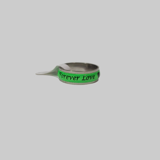 Green Forever Love Stainless Steel Ring - Size 10 - NEW
