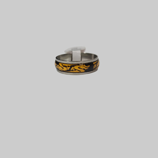 Yellow Dragon Wrap Stainless Steel Ring - Size 11.5 - NEW