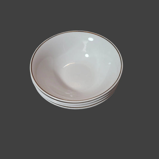 4PC Royal Norfolk White w/ Gold Rim Bowl Set - LIKE NEW