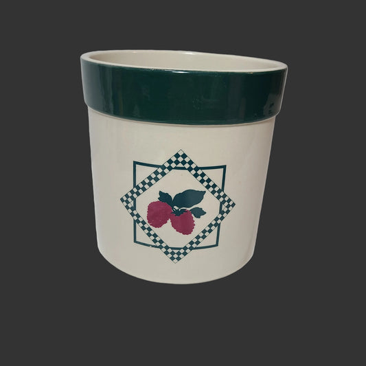 Peach & Raspberry Ceramic Utensil Holder - USED