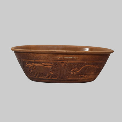 RARE VTG 1975 McCoy Pottery Clay Baking Roaster Pan - No Lid - USED