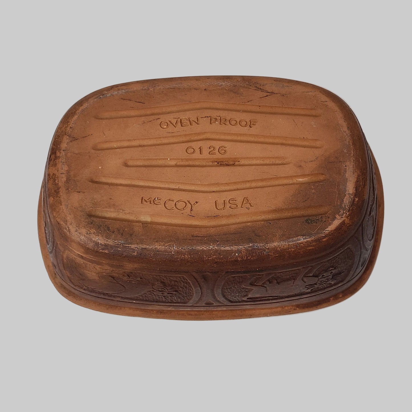 RARE VTG 1975 McCoy Pottery Clay Baking Roaster Pan - No Lid - USED