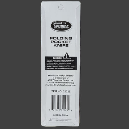 Kentucky Cutlery Company Silver 2 Slot Folding Pocketknife - NEW