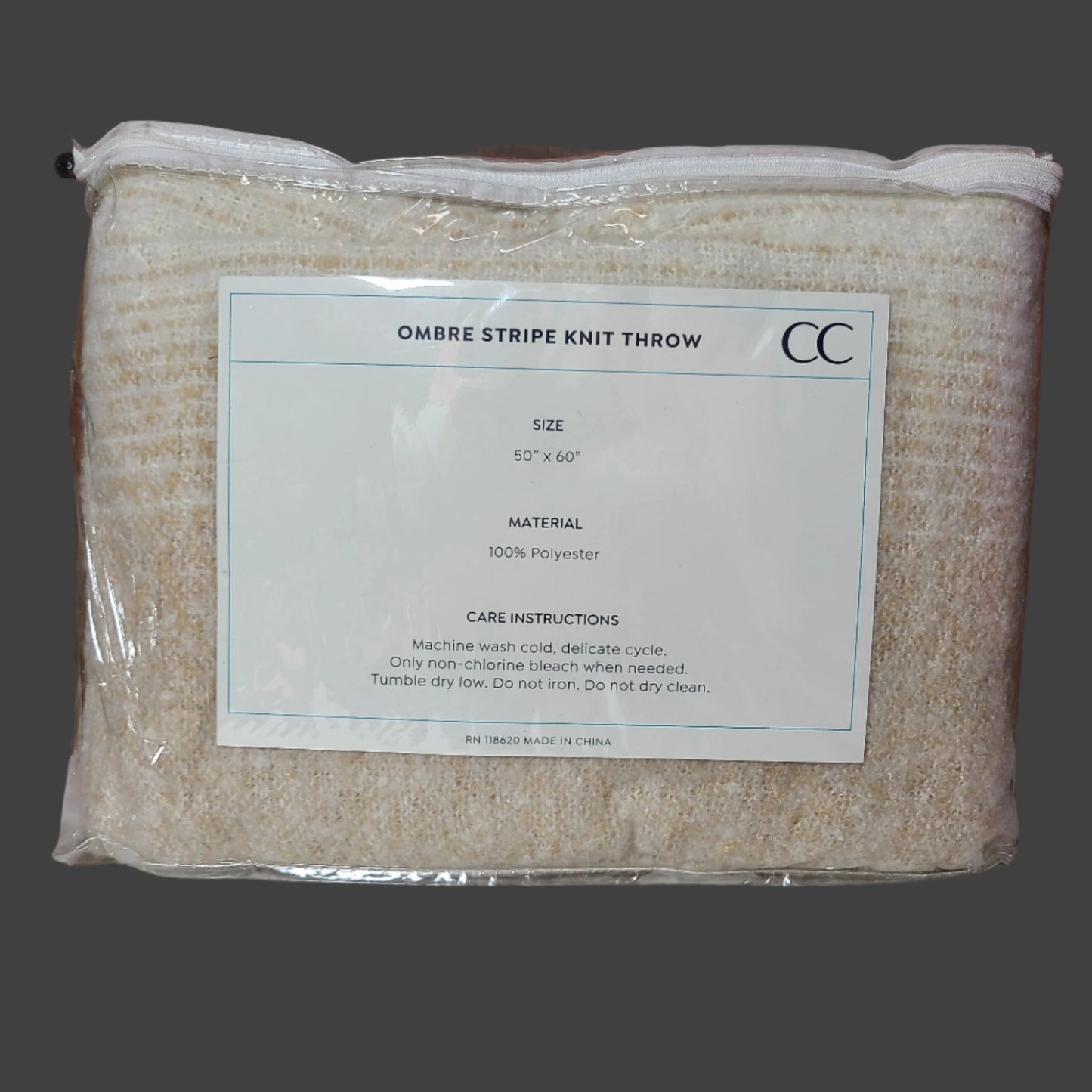 Concierge Collection Ombre Stripe Knit Throw - NEW