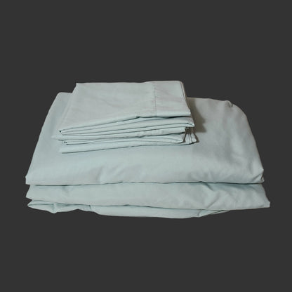 Room Essentials Easy Care Cotton Blend Sateen Mint Green Sheet Set - King - USED