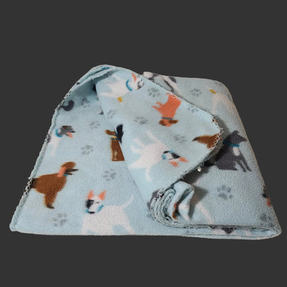 Blue Doggy Throw Blanket - Exposed to Animals - USED