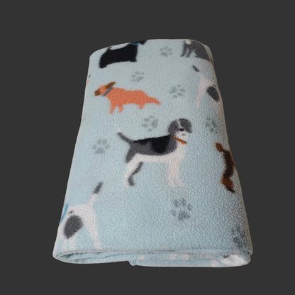 Blue Doggy Throw Blanket - Exposed to Animals - USED