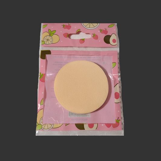 Single Round Beige Makeup Sponge - New