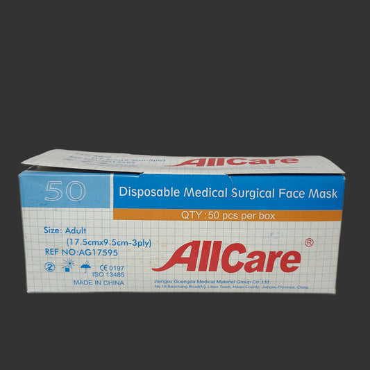 50PK AllCare Disposable Medical Surgical Face Mask - NEW