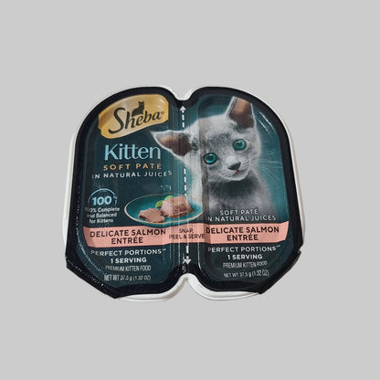 2PK Sheba Kitten Soft Pate in Natural Juices Premium Kitten Food - Delicate Salmon Entree - NEW