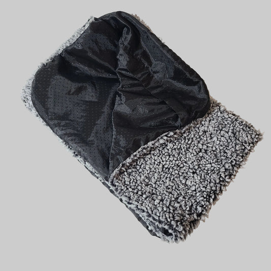 3PK Gray Shaggy Non-Slip Zip-Up Dog Bed Covers - USED