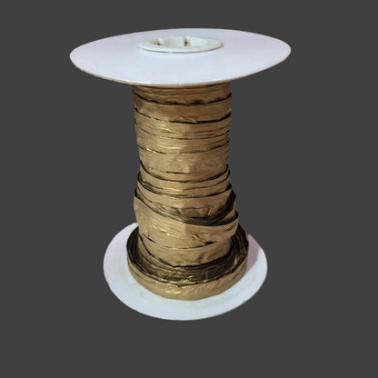 2 Partial Gold Metallic Raffia Ribbon - AS IS