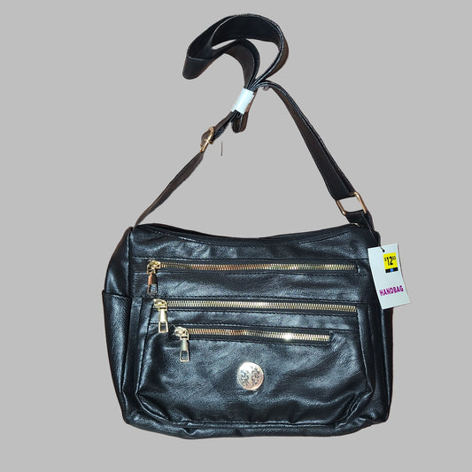 Women's Black w/ Gold Detail Multi-Compartment Purse - NEW