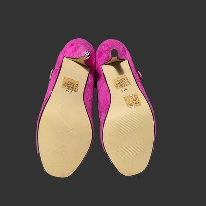 Women's 8M Pierre Dumas Hot Pink Ankle Heels - Missing 1 Heel Tip - AS IS