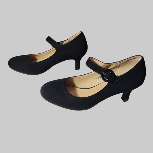 Women's 8.5 IDIFU Black Jessy Dress Mary Jane Pumps - LIKE NEW