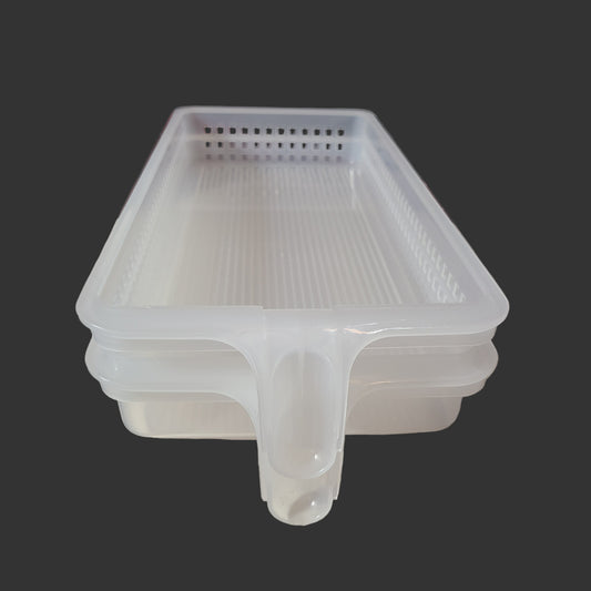 Set of 2 Clear Plastic Pantry Organizer w/ Handles - USED