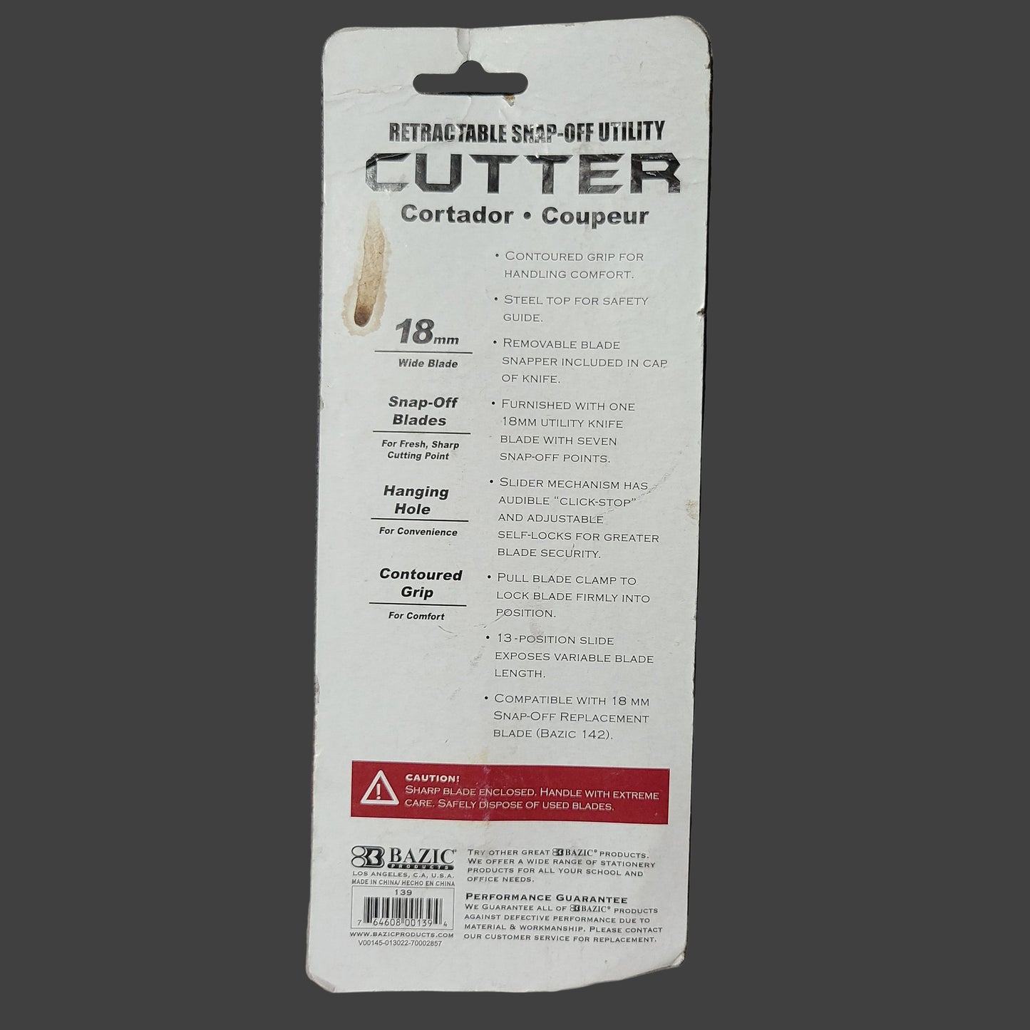 Bazic Products Retractable Snap-Off Utility Cutter - NEW