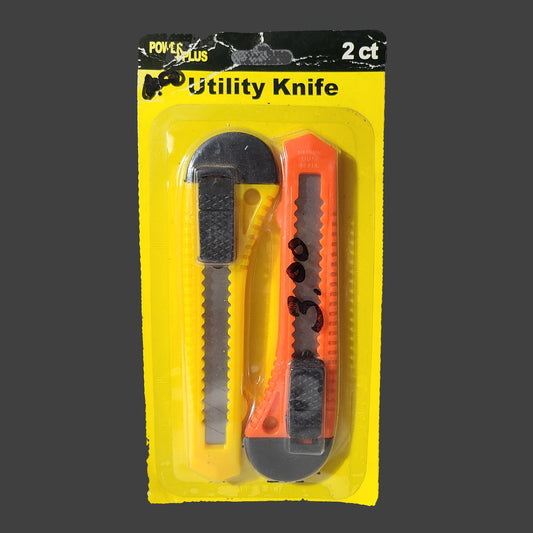 2 Pack Power+Plus Orange & Yellow Utility Knife - NEW