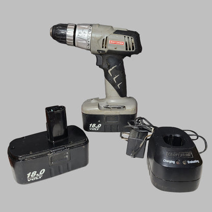 Craftsman Cordless 3/8" Drill/Driver w/ 2 Batteries, Charger, & Carry Case - Tested - USED