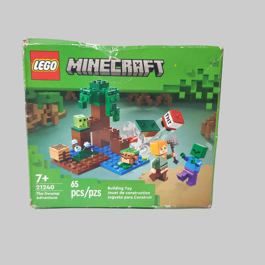 65PC Lego Minecraft The Swamp Adventure Building Toy - USED
