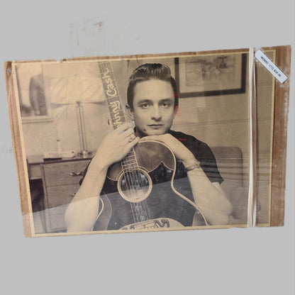 VTG Johnny Cash Photo w/ Guitar - LIKE NEW