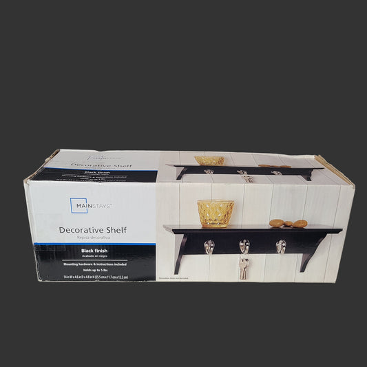 Mainstays Black Finish Decorative Shelf - NEW