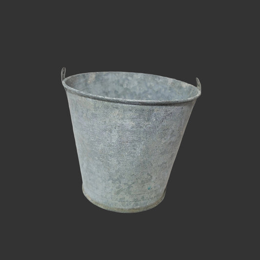 Small Galvanized Metal Bucket Planter - No Handle - USED